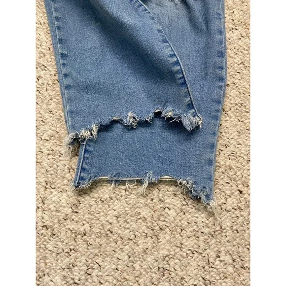 Judy Blue Distressed Blue Ankle Jeans - Picture 3 of 9